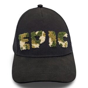 Unbranded EPIC Camo Chenille Patch Trucker Hat Unisex OS Black Mesh Snapback